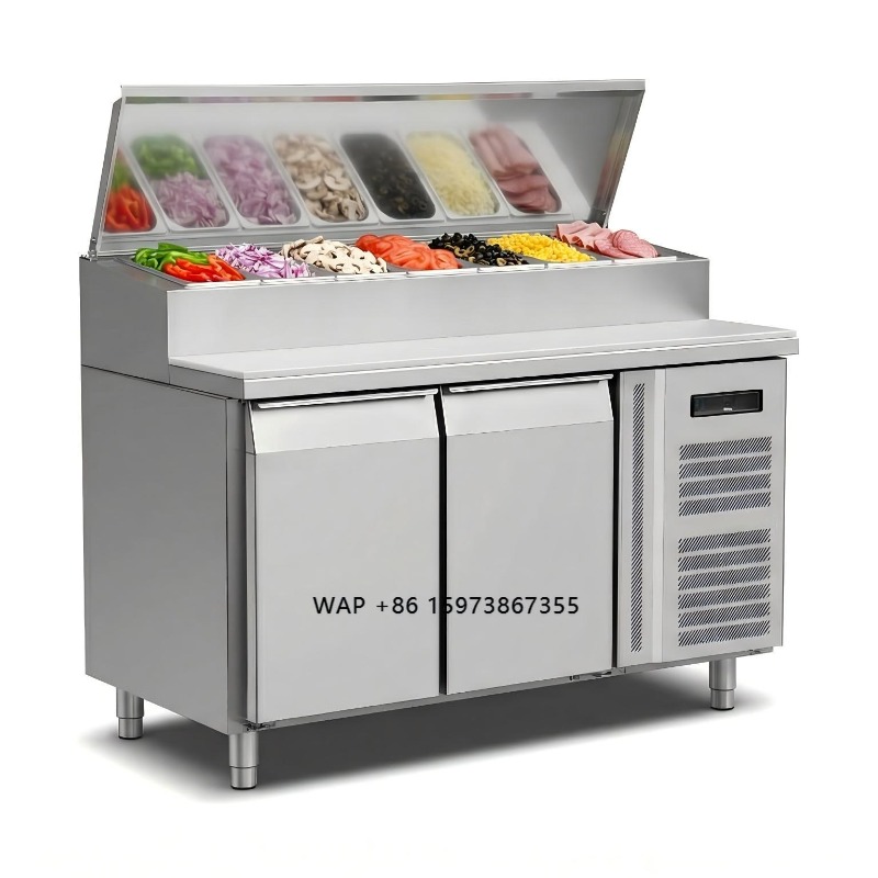 Commercial Kitchen Door - OEM Koelkast voor sandwichbereiding, 2-deurs, roestvrij
