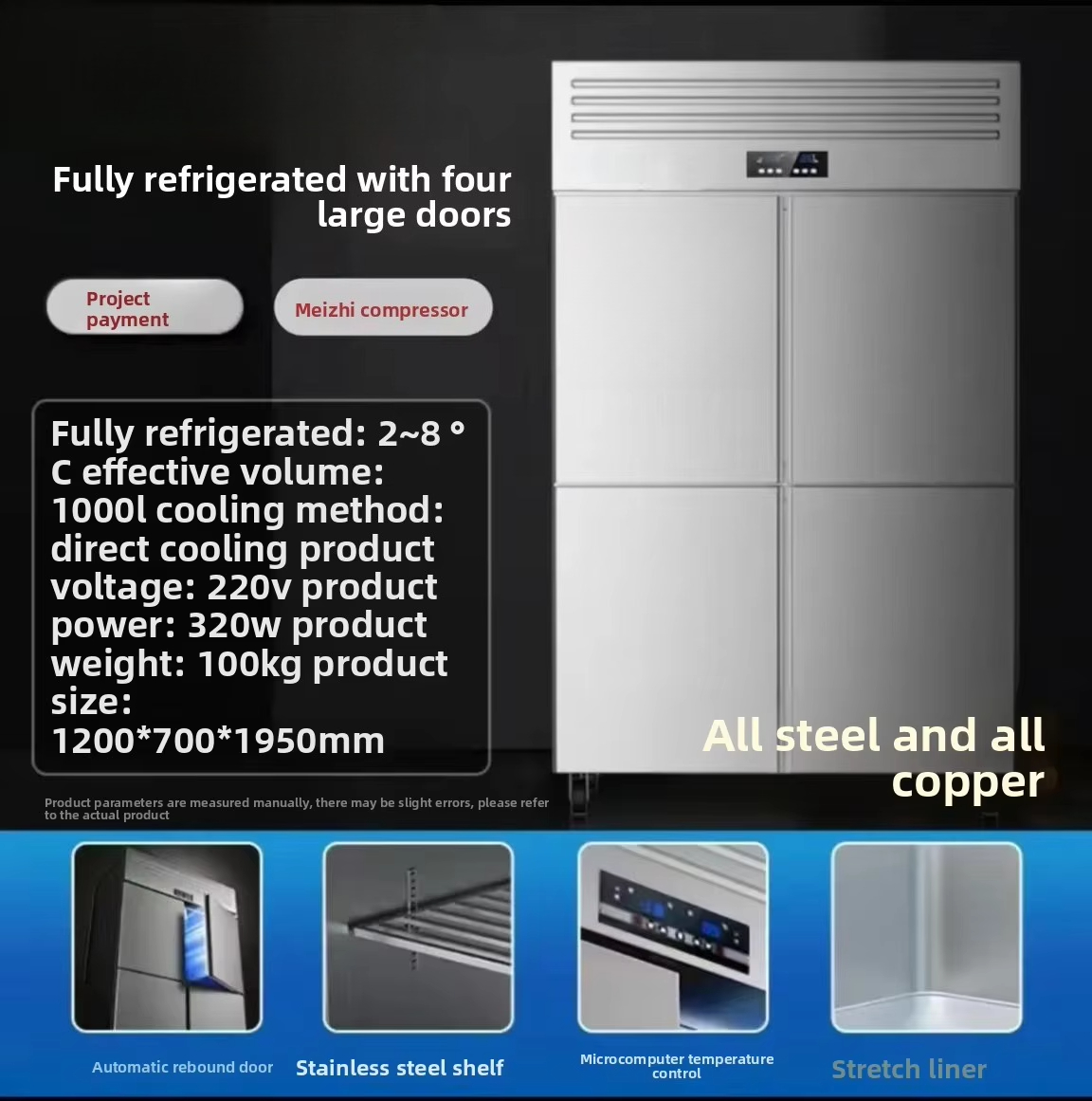Industriële 4-deurs vrieskast  - Commercial Kitchen Door recensie en prijs